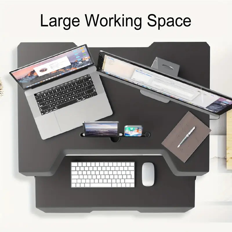 Foldable Standing Automatic Lifting Computer Table Desk-4