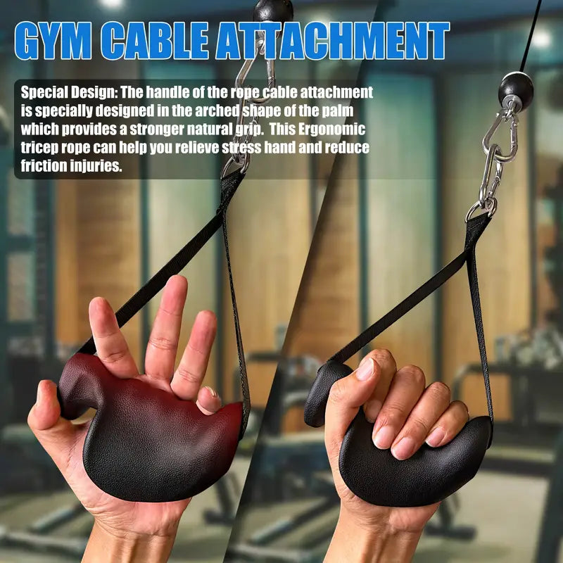 Ergonomic Tricep Rope Pulldown Attachment-1