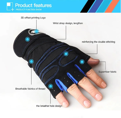 Unisex Gym Gloves with Wrist Support-2