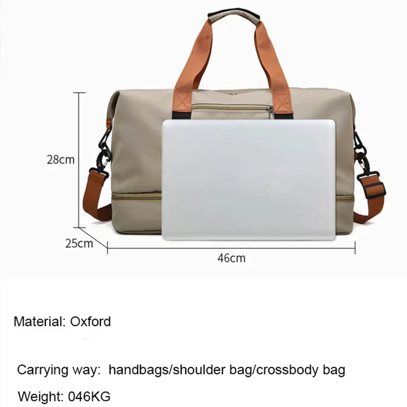 Nylon Travel Gym Duffel Bag Khaki-1