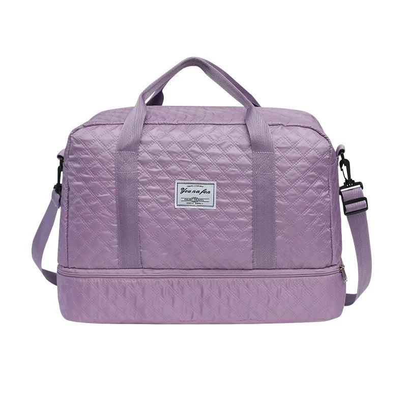 Duffle Gym Shoulder Lightweight Travel Bag (Purple)-0