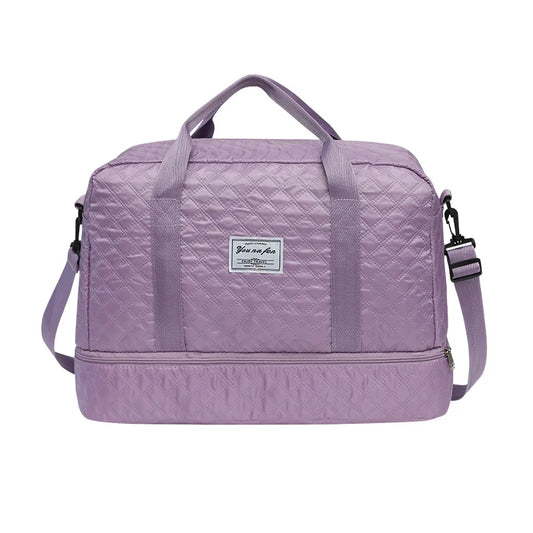 Duffle Gym Shoulder Lightweight Travel Bag (Purple)-0