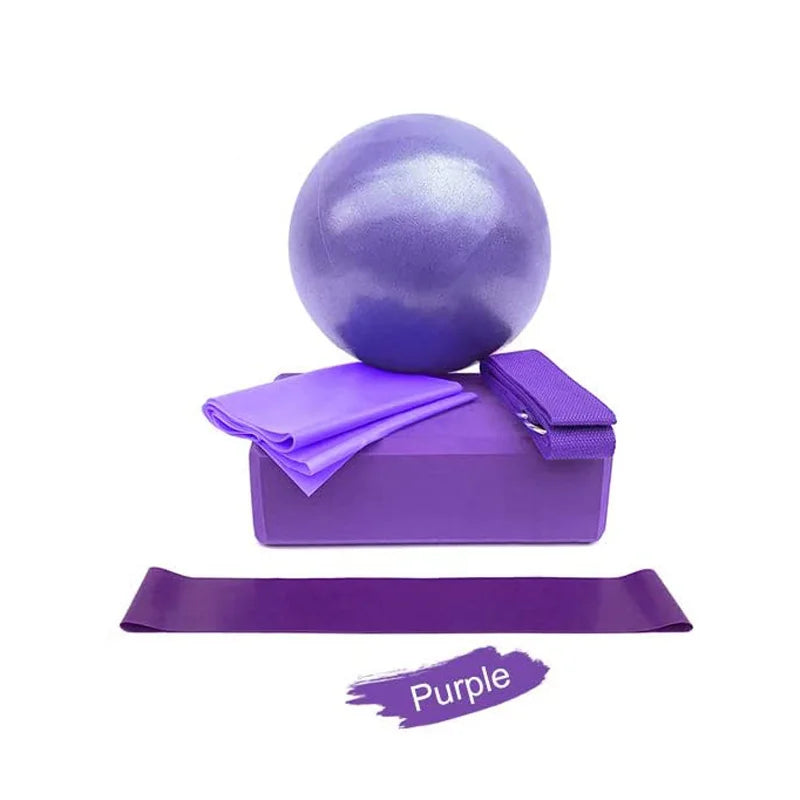 Yoga Starter Kit 5-Piece Yoga Equipment Set Purple-0
