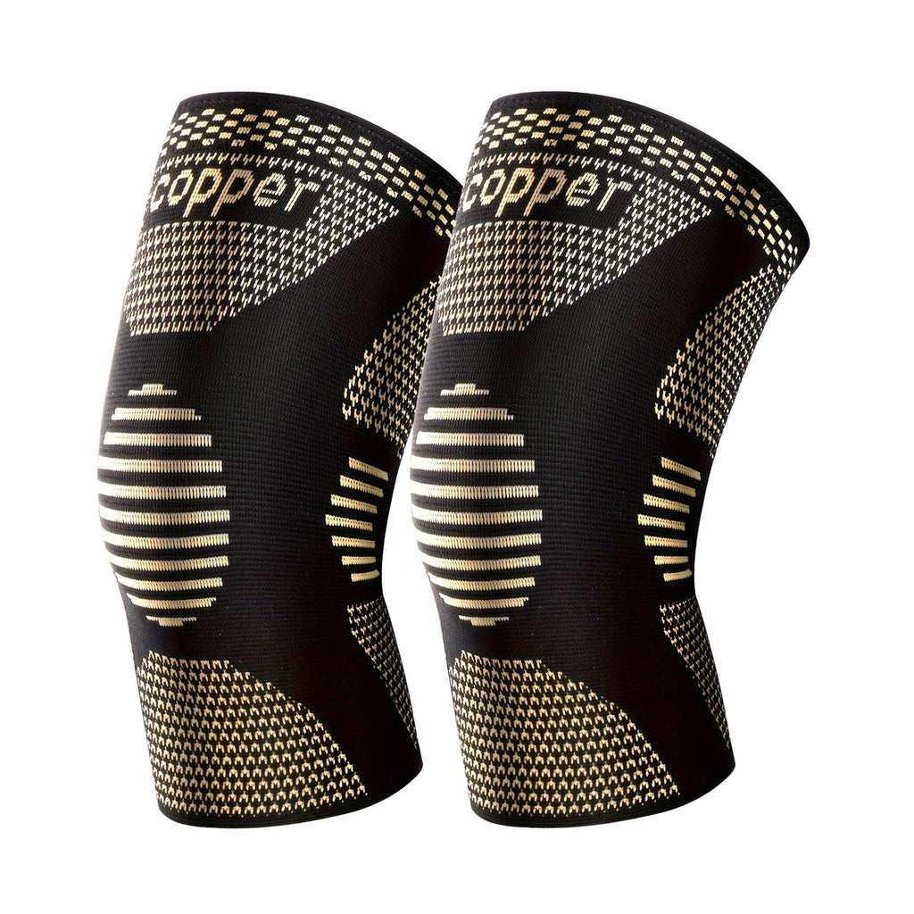 1 Pair Copper Knee Pads Ultimate Shock-Absorbing Gear For Men & Women Superior Knee Support For Sports Yoga Fitness Basketball