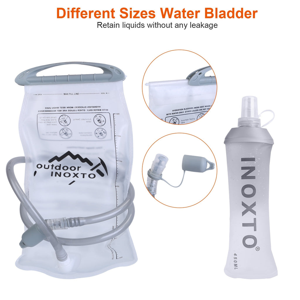 1Pc Sport Hydration Vest Running Backpack With 15oz 50oz Water Bladder Adjustable Strap Storage Bag For Trail Running Marathon Race Hiking